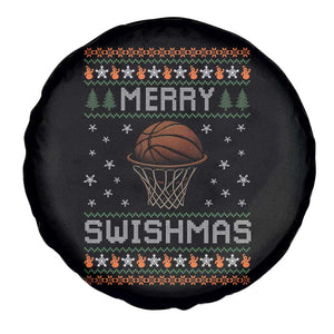 Funny Christmas Basketball Spare Tire Cover Merry Swishmas Ugly Xmas Swish Technique TS11 Print Your Wear