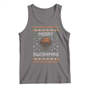 Funny Christmas Basketball Tank Top Merry Swishmas Ugly Xmas Swish Technique TS11 Deep Heather Print Your Wear