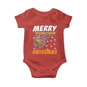 Funny Christmas Basketball Baby Onesie Merry Swishmas Xmas Swish Technique TS11 Red Print Your Wear