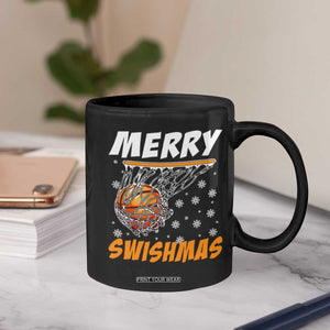 Funny Christmas Basketball Coffee Mug Merry Swishmas Xmas Swish Technique TS11 Print Your Wear
