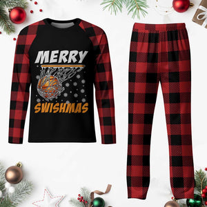 Funny Christmas Basketball Plaid Pajama Set Merry Swishmas Xmas Swish Technique TS11 Buffalo Plaid Print Your Wear
