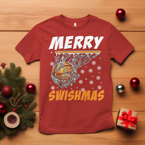 Funny Christmas Basketball T Shirt Merry Swishmas Xmas Swish Technique TS11 Red Print Your Wear