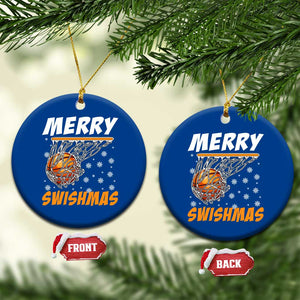 Funny Christmas Basketball Ceramic Ornament Merry Swishmas Xmas Swish Technique TS11 1pc Blue Print Your Wear