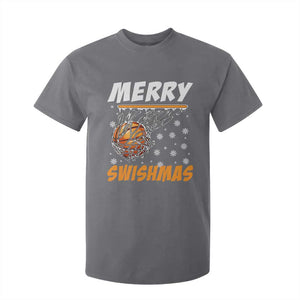 Funny Christmas Basketball T Shirt For Kid Merry Swishmas Xmas Swish Technique TS11 Charcoal Print Your Wear