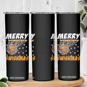 Funny Christmas Basketball Skinny Tumbler Merry Swishmas Xmas Swish Technique TS11 Print Your Wear