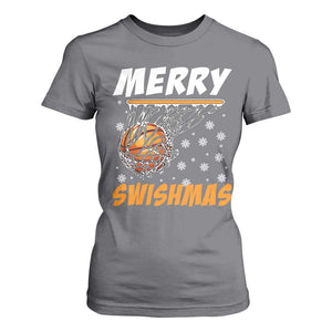 Funny Christmas Basketball T Shirt For Women Merry Swishmas Xmas Swish Technique TS11 Charcoal Print Your Wear