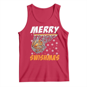 Funny Christmas Basketball Tank Top Merry Swishmas Xmas Swish Technique TS11 Red Print Your Wear