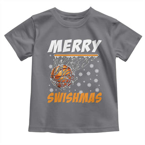 Funny Christmas Basketball Toddler T Shirt Merry Swishmas Xmas Swish Technique TS11 Charcoal Print Your Wear
