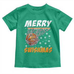 Funny Christmas Basketball Toddler T Shirt Merry Swishmas Xmas Swish Technique TS11 Irish Green Print Your Wear