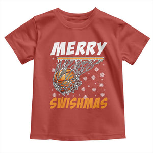 Funny Christmas Basketball Toddler T Shirt Merry Swishmas Xmas Swish Technique TS11 Red Print Your Wear