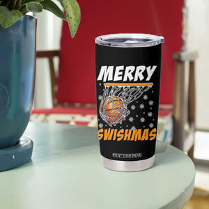 Funny Christmas Basketball Tumbler Cup Merry Swishmas Xmas Swish Technique TS11 Print Your Wear