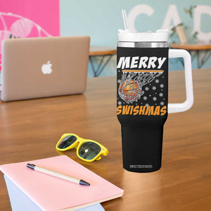 Funny Christmas Basketball Tumbler With Handle Merry Swishmas Xmas Swish Technique TS11 Print Your Wear