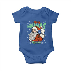 Funny Merry Christmas Assholes Baby Onesie Xmas Naughty Santa Adult Jokes TS11 Royal Blue Print Your Wear