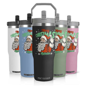 Funny Merry Christmas Assholes Flip Straw Tumbler Xmas Naughty Santa Adult Jokes TS11 Print Your Wear