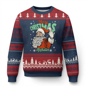 Funny Merry Christmas Assholes Ugly Christmas Sweater Xmas Naughty Santa Adult Jokes TS11 Navy Red Print Your Wear