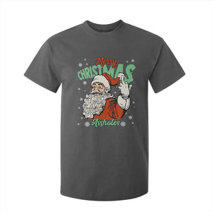 Funny Merry Christmas Assholes T Shirt For Kid Xmas Naughty Santa Adult Jokes TS11 Dark Heather Print Your Wear