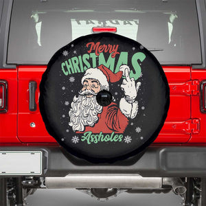 Funny Merry Christmas Assholes Spare Tire Cover Xmas Naughty Santa Adult Jokes TS11 Black Print Your Wear