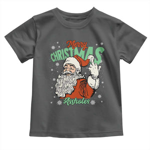 Funny Merry Christmas Assholes Toddler T Shirt Xmas Naughty Santa Adult Jokes TS11 Dark Heather Print Your Wear