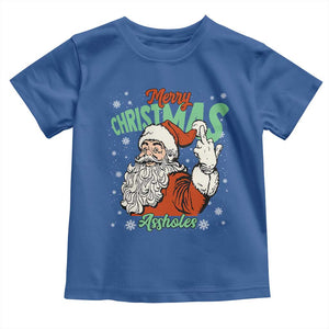 Funny Merry Christmas Assholes Toddler T Shirt Xmas Naughty Santa Adult Jokes TS11 Royal Blue Print Your Wear