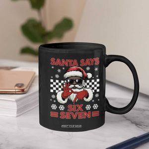 67 African American Santa Christmas Coffee Mug Funny Santa Says Six Seven Meme Gen Alpha Slang TS11 Print Your Wear