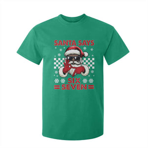 67 African American Santa Christmas T Shirt For Kid Funny Santa Says Six Seven Meme Gen Alpha Slang TS11 Irish Green Print Your Wear