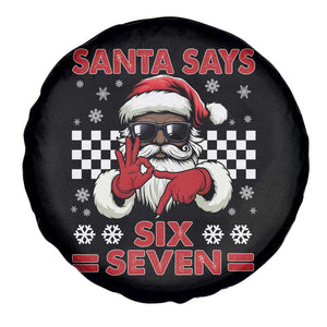 67 African American Santa Christmas Spare Tire Cover Funny Santa Says Six Seven Meme Gen Alpha Slang TS11 Print Your Wear