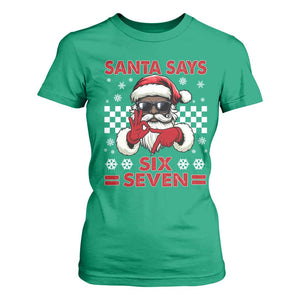 67 African American Santa Christmas T Shirt For Women Funny Santa Says Six Seven Meme Gen Alpha Slang TS11 Irish Green Print Your Wear