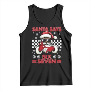 67 African American Santa Christmas Tank Top Funny Santa Says Six Seven Meme Gen Alpha Slang TS11 Black Print Your Wear