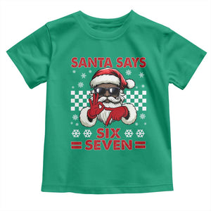 67 African American Santa Christmas Toddler T Shirt Funny Santa Says Six Seven Meme Gen Alpha Slang TS11 Irish Green Print Your Wear
