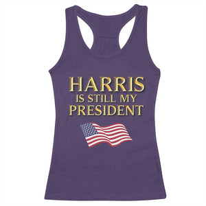 Kamala Supporter 2024 Racerback Tank Top Harris Is Still My President American Flag US Election TS11 Purple Print Your Wear