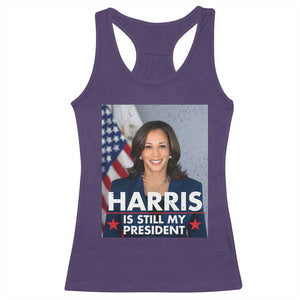 Kamala Supporter 2024 Racerback Tank Top Harris Is Still My President American Flag TS11 Purple Print Your Wear