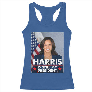 Kamala Supporter 2024 Racerback Tank Top Harris Is Still My President American Flag TS11 Royal Blue Print Your Wear