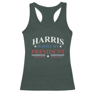 Harris Is Still My President Racerback Tank Top Star Striped TS11 Dark Forest Green Print Your Wear