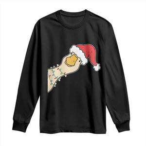 Funny Christmas Silly Goose Festive Holiday Long Sleeve Shirt TS11 Black Print Your Wear