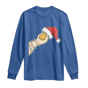 Funny Christmas Silly Goose Festive Holiday Long Sleeve Shirt TS11 Royal Blue Print Your Wear