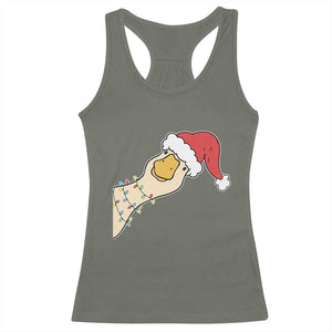Funny Christmas Silly Goose Festive Holiday Racerback Tank Top TS11 Military Green Print Your Wear