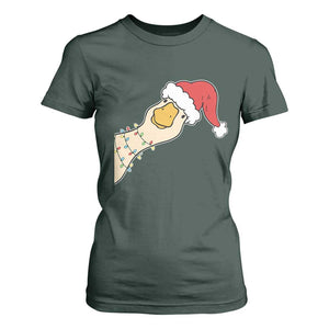 Funny Christmas Silly Goose Festive Holiday T Shirt For Women TS11 Dark Forest Green Print Your Wear