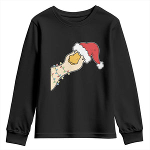Funny Christmas Silly Goose Festive Holiday Youth Sweatshirt TS11 Black Print Your Wear