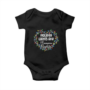 Holiday Lights And Human Rights Christmas Activism Baby Onesie TS11 Black Print Your Wear