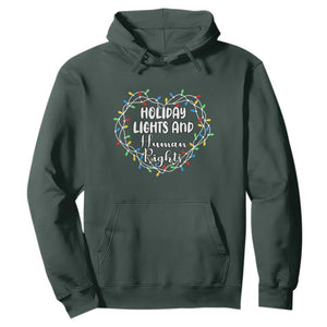 Holiday Lights And Human Rights Christmas Activism Hoodie TS11 Dark Forest Green Print Your Wear
