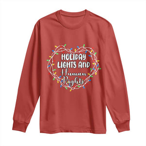 Holiday Lights And Human Rights Christmas Activism Long Sleeve Shirt TS11 Red Print Your Wear