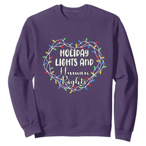 Holiday Lights And Human Rights Christmas Activism Sweatshirt TS11 Purple Print Your Wear