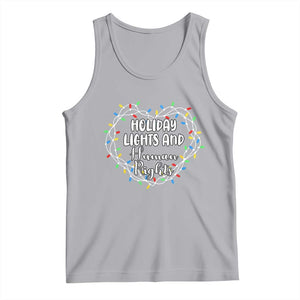 Holiday Lights And Human Rights Christmas Activism Tank Top TS11 Athletic Heather Print Your Wear
