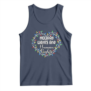 Holiday Lights And Human Rights Christmas Activism Tank Top TS11 Navy Print Your Wear