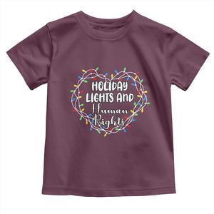 Holiday Lights And Human Rights Christmas Activism Toddler T Shirt TS11 Maroon Print Your Wear