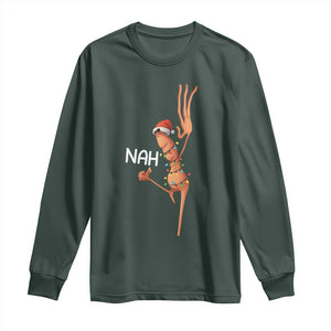 Funny Marcus The Worm Christmas Nah Long Sleeve Shirt TS11 Dark Forest Green Print Your Wear