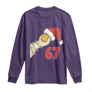 Funny Christmas Silly Goose 67 Meme Festive Holiday Long Sleeve Shirt TS11 Purple Print Your Wear
