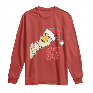 Funny Christmas Silly Goose 67 Meme Festive Holiday Long Sleeve Shirt TS11 Red Print Your Wear