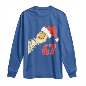 Funny Christmas Silly Goose 67 Meme Festive Holiday Long Sleeve Shirt TS11 Royal Blue Print Your Wear