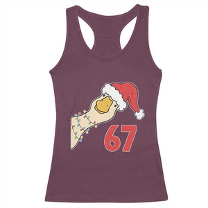 Funny Christmas Silly Goose 67 Meme Festive Holiday Racerback Tank Top TS11 Maroon Print Your Wear